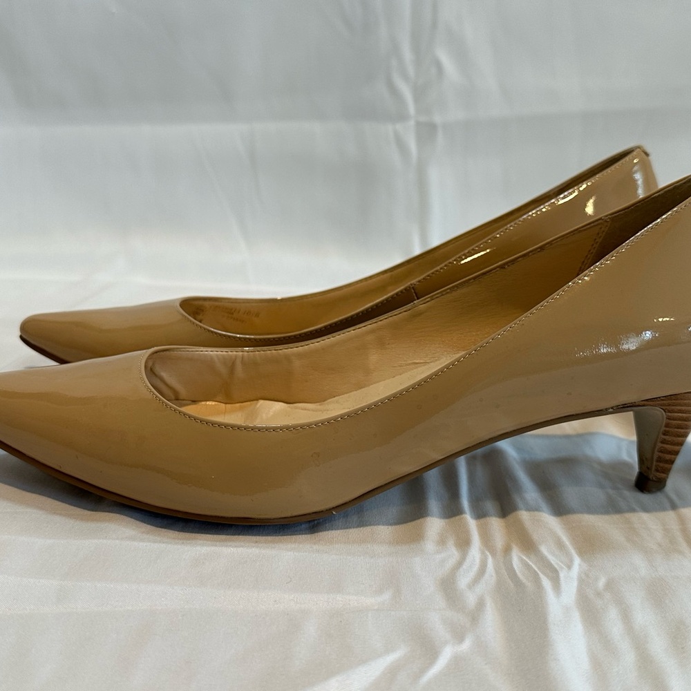 Cole Haan with Nike Tech, Nude Patent Leather Elegant Tan Women's Kitten Heel